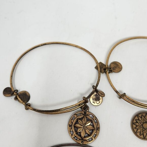 ALEX and ANI Bangle Bracelet Lot #1 Wear Compass, Larkspur, Hockey, Flying Shoe - Picture 5 of 6